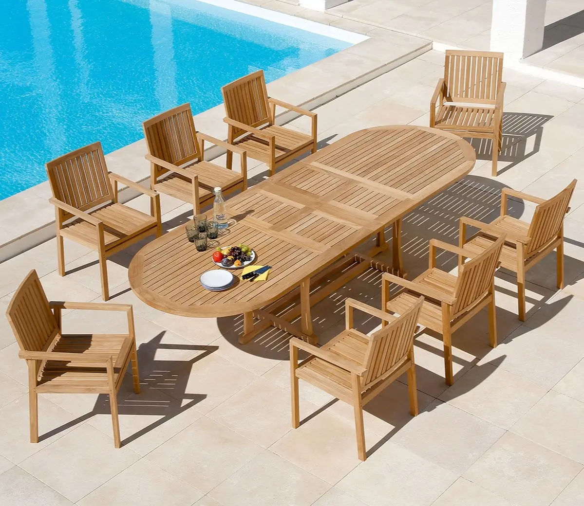 Barlow Tyrie Stirling Linear 8 Seater Dining Set